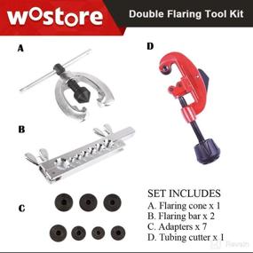 img 3 attached to 🔧 Wostore Double Flaring Tool Kit for Automotive Brake Line - 7 Dies, 3/16"-5/8" Tube Cutter with Replacement Blade and Reamer