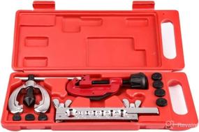 img 4 attached to 🔧 Wostore Double Flaring Tool Kit for Automotive Brake Line - 7 Dies, 3/16"-5/8" Tube Cutter with Replacement Blade and Reamer