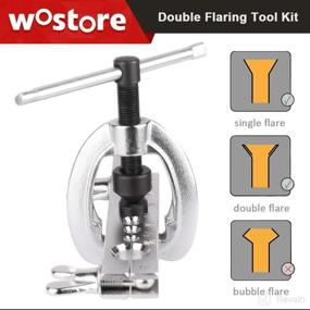 img 2 attached to 🔧 Wostore Double Flaring Tool Kit for Automotive Brake Line - 7 Dies, 3/16"-5/8" Tube Cutter with Replacement Blade and Reamer