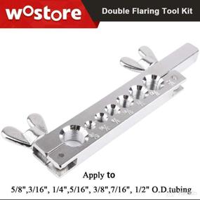 img 1 attached to 🔧 Wostore Double Flaring Tool Kit for Automotive Brake Line - 7 Dies, 3/16"-5/8" Tube Cutter with Replacement Blade and Reamer