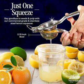 img 3 attached to 🍋 Nuvantee Stainless-Steel Lemon Squeezer - Extra-Large Manual Citrus Juicer for Fresh Lime & Orange Juice