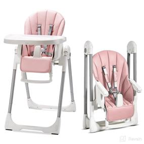 img 4 attached to 👶 KÜB 3-in-1 Foldable Baby High Chair (Pink): Multifunctional Infant HighChair for Easy Cleaning & Maximum Safety - Adjustable Height, Recline & Locking Wheels