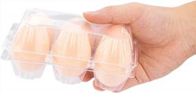 img 1 attached to 30 комплектов экологически чистых прозрачных пластиковых коробок для яиц с этикетками - надежно удерживает 6 яиц в каждой!