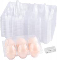 30 комплектов экологически чистых прозрачных пластиковых коробок для яиц с этикетками - надежно удерживает 6 яиц в каждой! логотип
