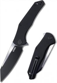 img 4 attached to KUBEY Flash KU158 Складной карманный нож, рукоятка G10 и 3,8-дюймовое лезвие Tanto D2, шарнир на шарикоподшипниках и реверсивный карманный зажим для глубокого ношения для охоты, кемпинга и отдыха на природе (черный)