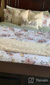 img 5 attached to Vintage Farmhouse Grey Floral Duvet Cover Set: 100% Brushed Cotton Ultra Soft Comforter Cover With Zipper Closure, Queen Size, 3Pcs