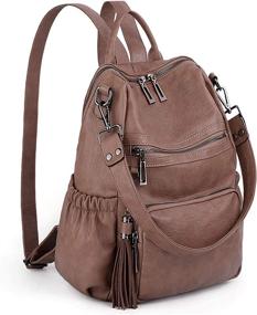img 4 attached to UTO Womens Leather Backpack Shoulder Backpacks