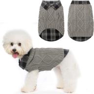 🐶 cozy plaid patchwork dog sweater - winter knitted pet sweaters for cold weather, ideal for small, medium, large dogs логотип