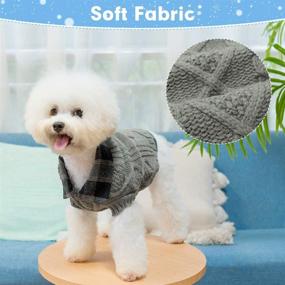 img 1 attached to 🐶 Cozy Plaid Patchwork Dog Sweater - Winter Knitted Pet Sweaters for Cold Weather, Ideal for Small, Medium, Large Dogs