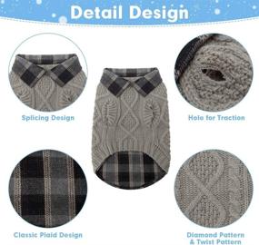 img 2 attached to 🐶 Cozy Plaid Patchwork Dog Sweater - Winter Knitted Pet Sweaters for Cold Weather, Ideal for Small, Medium, Large Dogs