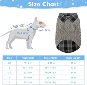 img 3 attached to 🐶 Cozy Plaid Patchwork Dog Sweater - Winter Knitted Pet Sweaters for Cold Weather, Ideal for Small, Medium, Large Dogs