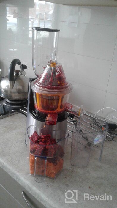 img 1 attached to Auger juicer Kitfort KT-1102-2, burgundy review by Franciszka Ludwin ᠌