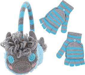 img 3 attached to ❄️ Premium Earmuff Finger Gloves - Cold Weather Accessories for Girls