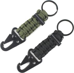 img 3 attached to 2PCS Pack Survival Paracord Keychain Carabin Lanyard с Fire Starter - DETUCK
