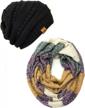warm and stylish bowbear winter infinity scarf and beanie set in classic tartan pattern logo