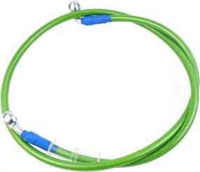 img 3 attached to 🏍️ 1600mm Green Stainless Steel Braided Motorcycle Hydraulic Brake Line Oil Hose Pipe Fitting 400-2400mm AN3 1/8inch 28 90 Degree M10 for ATV Motocross Pit Dirt Street Racing Bike