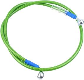 img 2 attached to 🏍️ 1600mm Green Stainless Steel Braided Motorcycle Hydraulic Brake Line Oil Hose Pipe Fitting 400-2400mm AN3 1/8inch 28 90 Degree M10 for ATV Motocross Pit Dirt Street Racing Bike