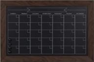 designovation beatrice 18x27 walnut brown framed magnetic chalkboard monthly calendar logo