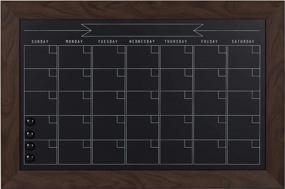 img 4 attached to DesignOvation Beatrice 18X27 Walnut Brown Framed Magnetic Chalkboard Monthly Calendar