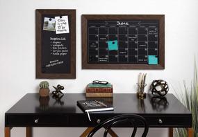 img 1 attached to DesignOvation Beatrice 18X27 Walnut Brown Framed Magnetic Chalkboard Monthly Calendar