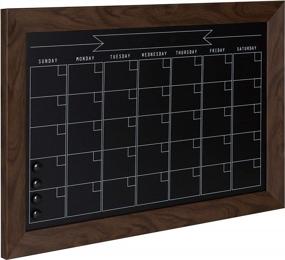 img 3 attached to DesignOvation Beatrice 18X27 Walnut Brown Framed Magnetic Chalkboard Monthly Calendar