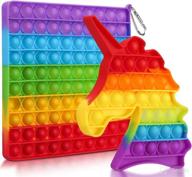 🦄 zgsz 2-piece bubble sensory toy: rainbow unicorn and square squeeze toy - decompression silicone popper for children and adults with adhd logo