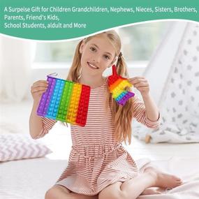 img 1 attached to 🦄 ZGSZ 2-Piece Bubble Sensory Toy: Rainbow Unicorn and Square Squeeze Toy - Decompression Silicone Popper for Children and Adults with ADHD