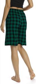 img 3 attached to Cozy In Plaid: Women'S Knee Length Pajama Shorts For Comfortable Lounging And Sleepwear