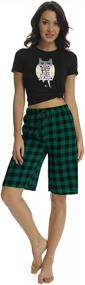 img 1 attached to Cozy In Plaid: Women'S Knee Length Pajama Shorts For Comfortable Lounging And Sleepwear