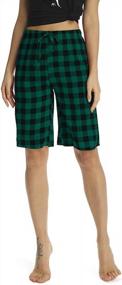 img 4 attached to Cozy In Plaid: Women'S Knee Length Pajama Shorts For Comfortable Lounging And Sleepwear