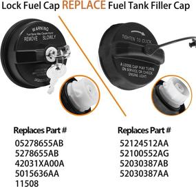 img 3 attached to 🔒 Fokes Locking Gas Cap: Secure Your Fuel with Dodge Jeep Ram Compatible Lock Fuel Cap - Challenger Grand Caravan Ram 1500, Cherokee Wrangler TJ LJ JK JKU JL JLU JT, # 05278655AB, 5278655AB