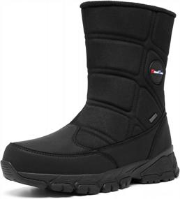 img 4 attached to Stay Dry And Warm With SILENTCARE Men'S Winter Waterproof Snow Boots - Slip-On, Mid-Calf, And Lightweight!