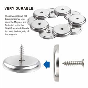 img 3 attached to DIYMAG Magnets With Hole, 100LBS Heavy Duty Neodymium Round Base Cup Magnets For Wall, Rare Earth Magnets With Countersunk Hole And Stainless Screws For Hanging, Office, Craft-Dia 1.26 Inch-Pack Of 6