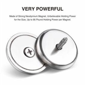 img 2 attached to DIYMAG Magnets With Hole, 100LBS Heavy Duty Neodymium Round Base Cup Magnets For Wall, Rare Earth Magnets With Countersunk Hole And Stainless Screws For Hanging, Office, Craft-Dia 1.26 Inch-Pack Of 6