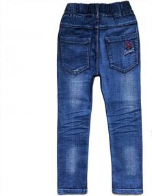 img 1 attached to 2-10 Years Girls Embroidered Denim Leggings - Super Stretchy & Comfortable!