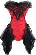 charmian women's sexy strapless floral embroidery gothic corset with lace skirt - stand out in style! logo