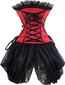 img 3 attached to Charmian Women'S Sexy Strapless Floral Embroidery Gothic Corset With Lace Skirt - Stand Out In Style!