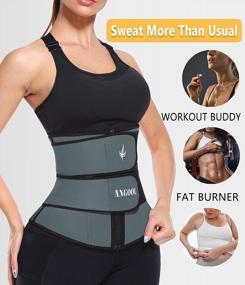 img 1 attached to Plus Size Neopren Waist Trainer For Women, Workout Sauna Sweat Corset Cincher With Zipper Trimmer Belt