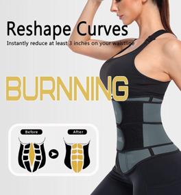 img 2 attached to Plus Size Neopren Waist Trainer For Women, Workout Sauna Sweat Corset Cincher With Zipper Trimmer Belt