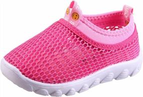 img 4 attached to WALUCAN Kids Water Shoes с дышащей сеткой и противоскользящей подошвой для бега и кроссовки для мальчиков и девочек