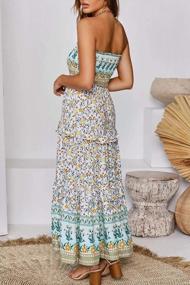 img 1 attached to Bohemian Floral Strapless Maxi Dress For Women'S Summer Beach Parties By ZESICA