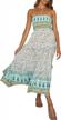 bohemian floral strapless maxi dress for women's summer beach parties by zesica logo