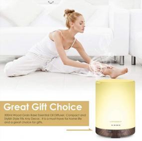 img 1 attached to URPOWER 2Nd Gen 300Ml Aroma Essential Oil Diffuser Night Light Ultrasonic Air Cool Mist Humidifier With AUTO Shut Off And 6-7 Hours Continuous Diffusing And 4 Timer Settings For Home Office Yoga Spa