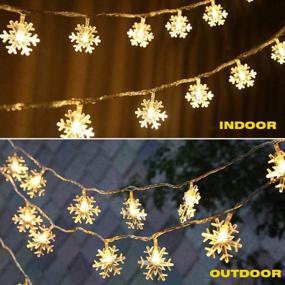 img 3 attached to WesGen Snowflake Battery-Operated Christmas String Lights - 40 LED Fairy Lights For 20Ft Waterproof Decorations In Warm White
