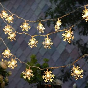 img 2 attached to WesGen Snowflake Battery-Operated Christmas String Lights - 40 LED Fairy Lights For 20Ft Waterproof Decorations In Warm White
