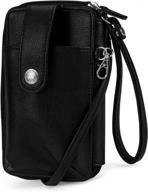 stylish vegan leather rfid womens crossbody cell phone purse holder wallet by mundi jacqui logo