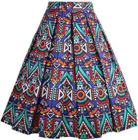 img 2 attached to 🎄 Dressever Vintage Christmas Women's Clothing with Printed Pleated Skirts