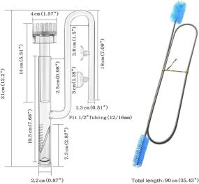 img 3 attached to 🌿 Impressive IAFVKAI Aquatic Inflow Lily Pipe: 13mm-17mm Glass with Skimmer, Perfect for Aquarium Filtration and Stainless Steel 90cm Flexible Cleaning Brush. Ideal for Planted Tanks!