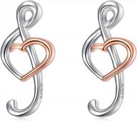 melodic beauty: 925 sterling silver music note earrings for women and teen girls logo