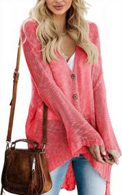 img 4 attached to Women'S Boho Kimono Cardigan Cover Up - Yacooh Summer Crochet Top Sheer Long Sleeve V Neck Sweater